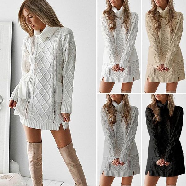 women knitted sweater dress turtleneck long sleeve pullover for autumn winter hsj88 casual dresses, Black;gray
women knitted sweater dress turtleneck long sleeve pullover for autumn winter hsj88 casual dresses, Black;gray
