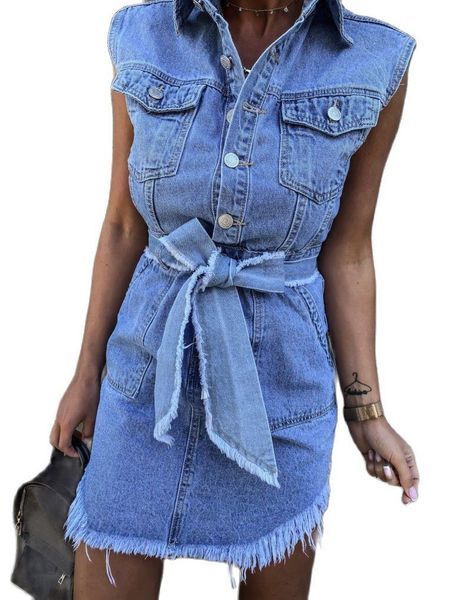 casual dresses 2021 summer sleeveless denim dress for women fashion belted jeans office ladies clothing s-xl drop, Black;gray
casual dresses 2021 summer sleeveless denim dress for women fashion belted jeans office ladies clothing s-xl drop, Black;gray