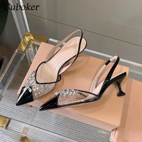 sandals summer women crystal pointed toe pvc slingback slides ladies high heel mules shoes sandalias mujer, Black
sandals summer women crystal pointed toe pvc slingback slides ladies high heel mules shoes sandalias mujer, Black
