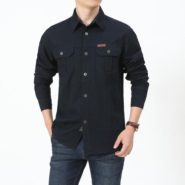 men's dress shirts spring 2021 fattening oversize multi pocket frock shirt, White;black
men's dress shirts spring 2021 fattening oversize multi pocket frock shirt, White;black
