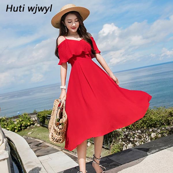 casual dresses plus size summer chiffon boho midi dress 2021 elegant women black sun sling party korean red beach vestidos, Black;gray
casual dresses plus size summer chiffon boho midi dress 2021 elegant women black sun sling party korean red beach vestidos, Black;gray