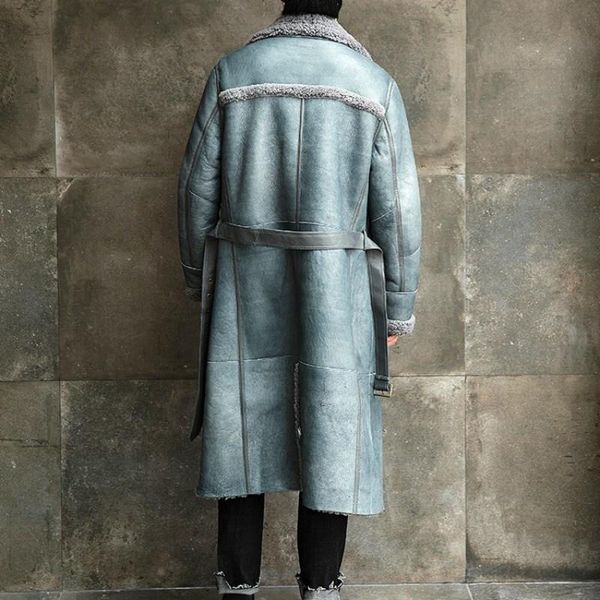 men's leather & faux winter autumn shearling australia wool long coat men brand fashion double breasted loose real fur cashmere overcoa, Black
men's leather & faux winter autumn shearling australia wool long coat men brand fashion double breasted loose real fur cashmere overcoa, Black