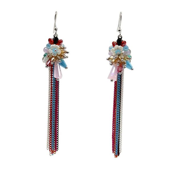 simple crystal beaded flower statement earrings metal chain drop long tassel for women handmade fashion jewelry dangle & chandelier, Silver
simple crystal beaded flower statement earrings metal chain drop long tassel for women handmade fashion jewelry dangle & chandelier, Silver
