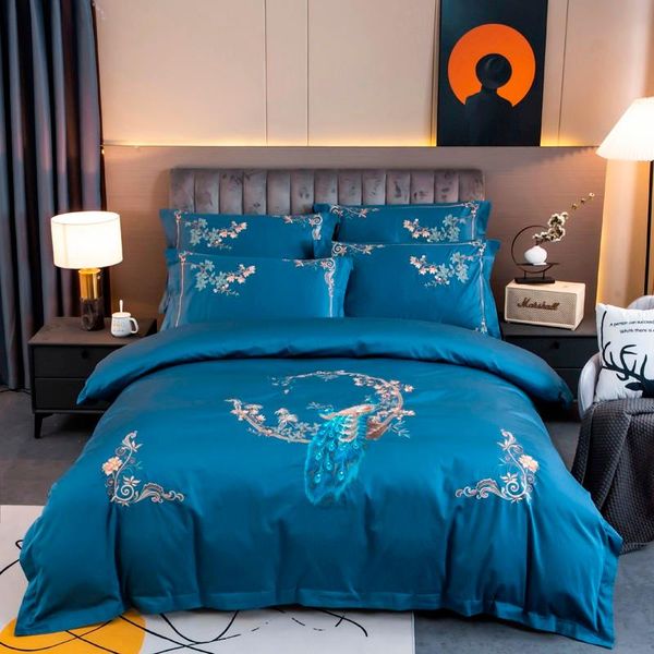 bedding sets chic peacock embroidery duvet cover vintage blue luxury egyptian cotton set 4pcs comfortable soft bed sheet pillow shams
bedding sets chic peacock embroidery duvet cover vintage blue luxury egyptian cotton set 4pcs comfortable soft bed sheet pillow shams