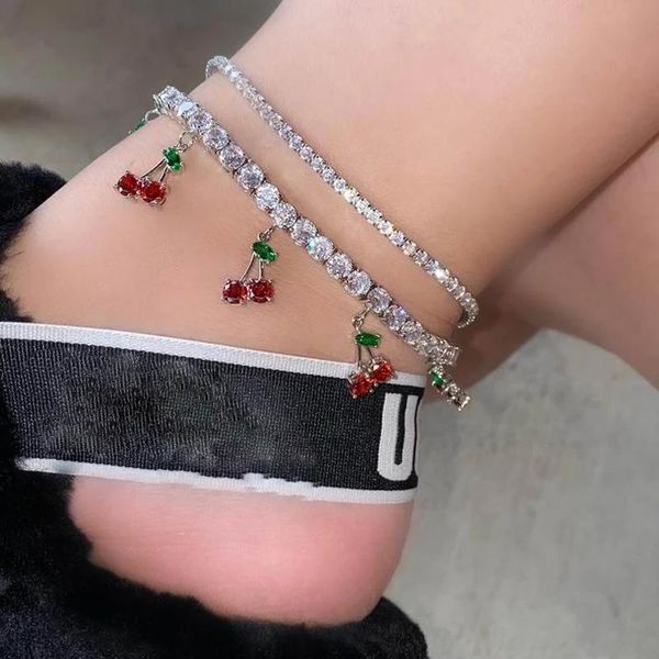 anklets 2021 iced out 5mm cz tennis chain fruit cherry anklet red charm gold silver color women fashion jewelry, Red;blue
anklets 2021 iced out 5mm cz tennis chain fruit cherry anklet red charm gold silver color women fashion jewelry, Red;blue