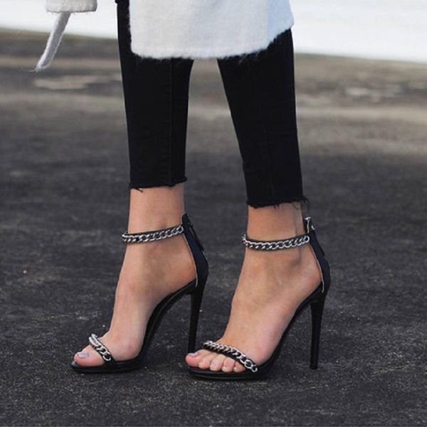 slippers 2021 summer leather large size sandals simple and versatile metal chain stiletto female fashion small pt3q, Black
slippers 2021 summer leather large size sandals simple and versatile metal chain stiletto female fashion small pt3q, Black