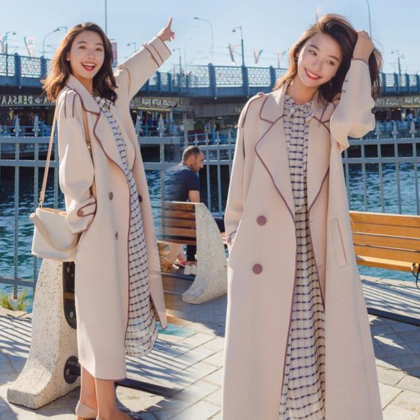 women's trench coats elegant coat women straight with belt outwear spring 2021 korean cold wind temperament windbreaker female z1013, Tan;black
women's trench coats elegant coat women straight with belt outwear spring 2021 korean cold wind temperament windbreaker female z1013, Tan;black