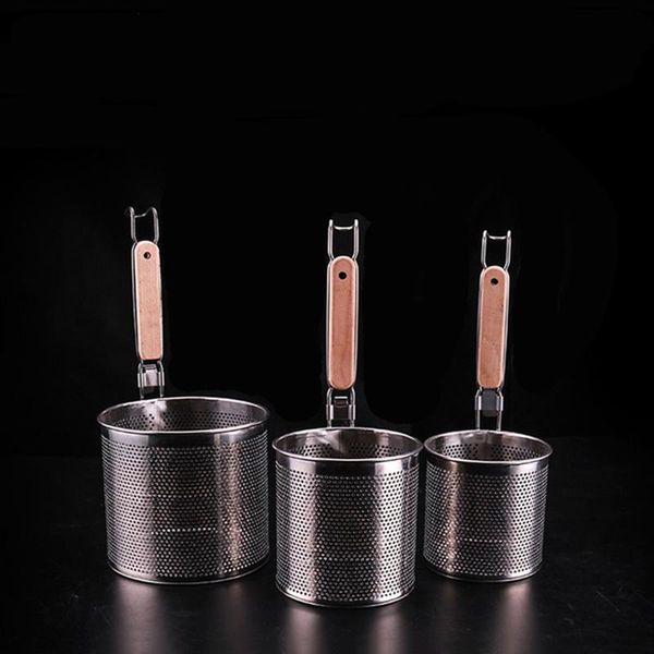 colanders & strainers stainless steel colander food boiled spoon net lo mein fan bucket punching hedge restaurant professional kitchen tool