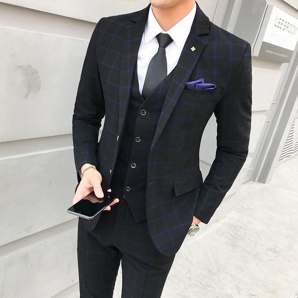 classic men plaid suits fashion business banquet suit jacket + pant vest asia size s - 5xl slim design mens dress men's & blazers, White;black
classic men plaid suits fashion business banquet suit jacket + pant vest asia size s - 5xl slim design mens dress men's & blazers, White;black