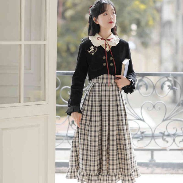 dress autumn winter chess vintage preppy style more velvet dress sweet shreds peter pan female collar bing, Black;gray
dress autumn winter chess vintage preppy style more velvet dress sweet shreds peter pan female collar bing, Black;gray