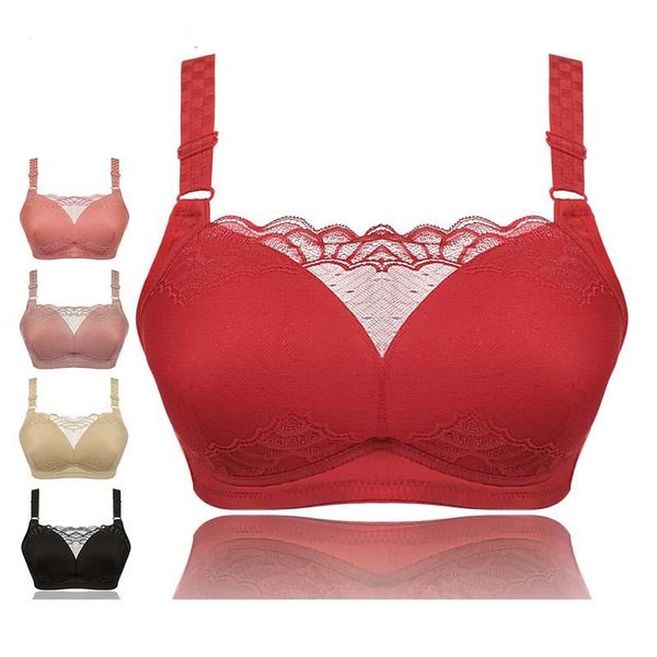 bras women wireless bra plus size 40-48 d e cup ladies lace wire bralette mesh cotton lingerie seamless underwear, Red;black
bras women wireless bra plus size 40-48 d e cup ladies lace wire bralette mesh cotton lingerie seamless underwear, Red;black