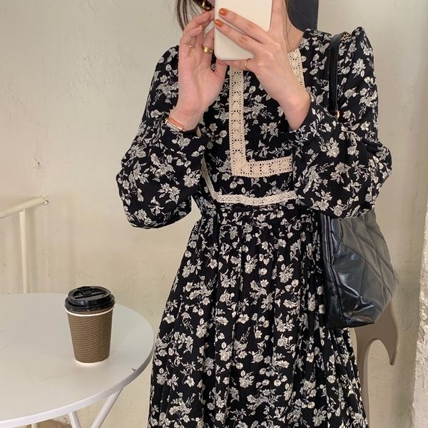comelwomen french retro dress o-neck printing lace loose gentle full sleeves elegant long chic female fashion clothe 210515, Black;gray
comelwomen french retro dress o-neck printing lace loose gentle full sleeves elegant long chic female fashion clothe 210515, Black;gray
