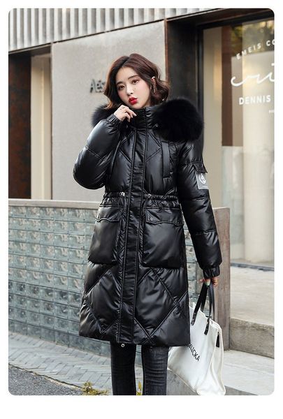new fashion winter jacket women's down cotton coat, women's fur collar coat, clothing, Black
new fashion winter jacket women's down cotton coat, women's fur collar coat, clothing, Black