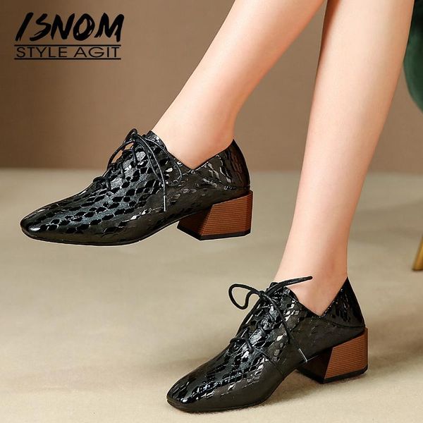 dress shoes isnom wood heels thick pumps women lace up emboss cow leather mules female square toe ladies autumn 2021, Black
dress shoes isnom wood heels thick pumps women lace up emboss cow leather mules female square toe ladies autumn 2021, Black