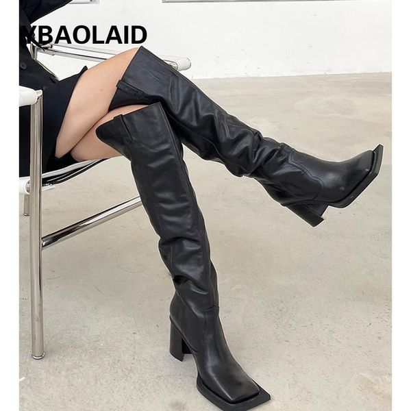 boots 2021 autumn and winter leather generous toe thick heel over the knee fashion solid color cuffed high knight, Black
boots 2021 autumn and winter leather generous toe thick heel over the knee fashion solid color cuffed high knight, Black