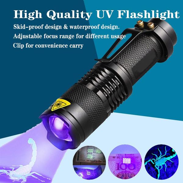 flashlights torches c5 led ultraviolet light portable mini zoom uv lighting torch detector 365/395nm lamp 
flashlights torches c5 led ultraviolet light portable mini zoom uv lighting torch detector 365/395nm lamp