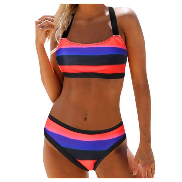 women's swimwear women swimming bandeau padded push up print high waist two piece halter 2021 beach wear suit bikini #w3, White;black
women's swimwear women swimming bandeau padded push up print high waist two piece halter 2021 beach wear suit bikini #w3, White;black