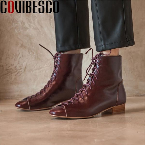 boots covibesco handmade cross-tied ankle for women 2021 autumn winter low heels side genuine leather office lady basic, Black
boots covibesco handmade cross-tied ankle for women 2021 autumn winter low heels side genuine leather office lady basic, Black