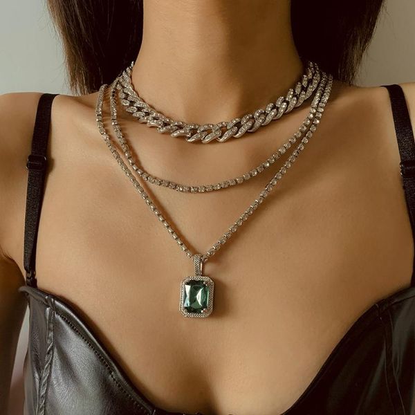 chains women necklace hip-hop trend retro square imitation gemstone claw chain punk diamond cuban multilayer clavicle, Silver
chains women necklace hip-hop trend retro square imitation gemstone claw chain punk diamond cuban multilayer clavicle, Silver