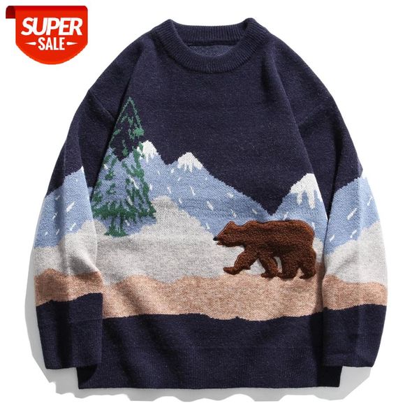 hip hop streetwear snow mountain bear mens knitted sweater autumn harajuku oversize cotton loose pullover men clothing #hq9w, White;black 
hip hop streetwear snow mountain bear mens knitted sweater autumn harajuku oversize cotton loose pullover men clothing #hq9w, White;black