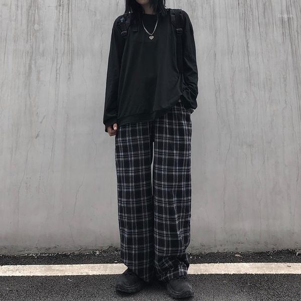 comfort women plaid pants high waist korean straight slacks lady wide leg student oversized loose plush warm trousers women's & capris, Black;white
comfort women plaid pants high waist korean straight slacks lady wide leg student oversized loose plush warm trousers women's & capris, Black;white