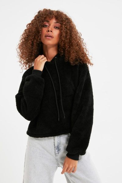 women's hoodies & sweatshirts trendyol basic knitted sweatshirt twoaw22sw1791, Black
women's hoodies & sweatshirts trendyol basic knitted sweatshirt twoaw22sw1791, Black