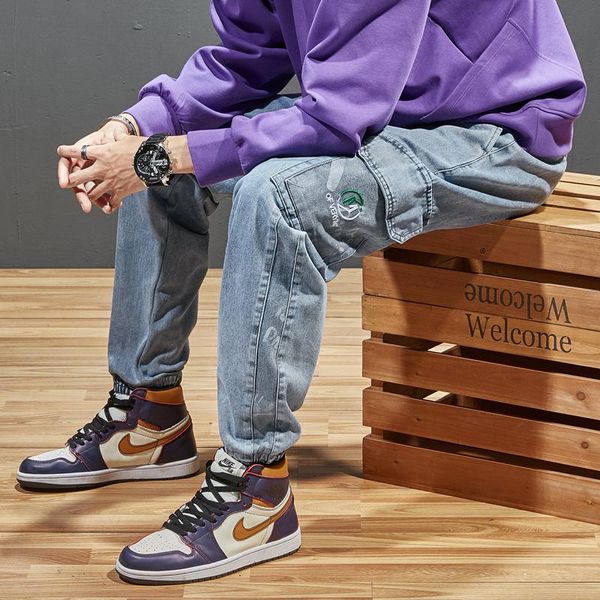 men's jeans men joggers cargo denim pants baggy harem japanese streetwear styke male ankle harajuku casual hip hop harlan trousers, Blue
men's jeans men joggers cargo denim pants baggy harem japanese streetwear styke male ankle harajuku casual hip hop harlan trousers, Blue