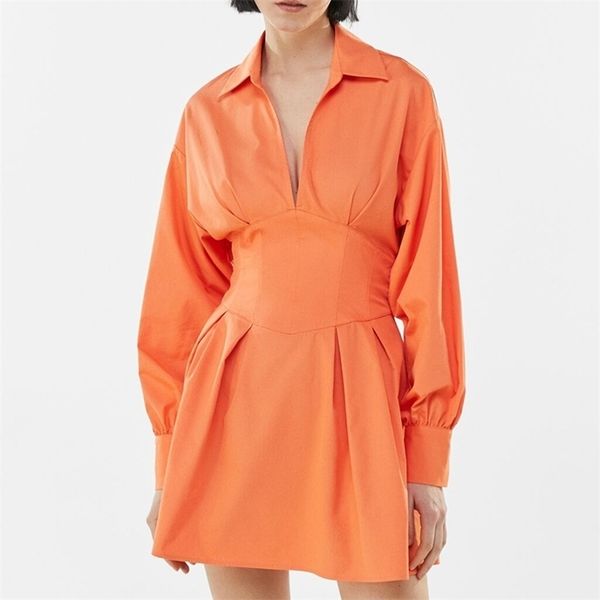 women dress summer long sleeve v-neck shirt style lapel waist mini fashion female pleated 210524, Black;gray
women dress summer long sleeve v-neck shirt style lapel waist mini fashion female pleated 210524, Black;gray