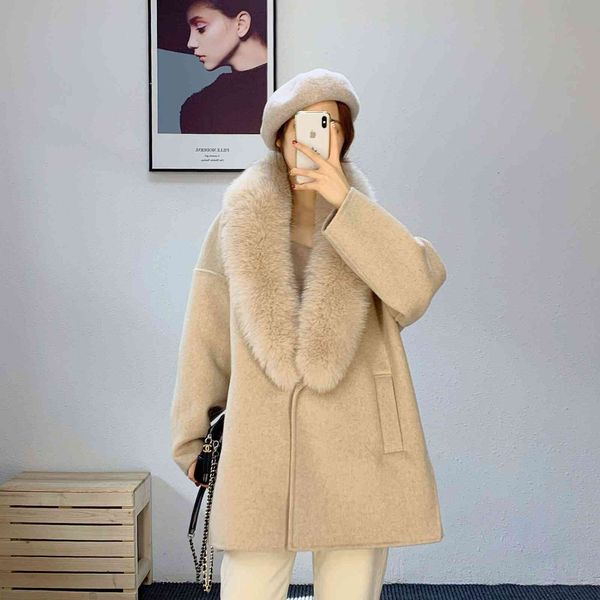 women's jackets coat of natural double-sided wool large collar medium length pure versatile warm female jacket, Black;brown
women's jackets coat of natural double-sided wool large collar medium length pure versatile warm female jacket, Black;brown