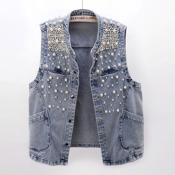 women's vests heavy industry beaded denim vest women loose korean style bf wind sleeveless jacket waistcoat spring summer outerwear fem, Black;white
women's vests heavy industry beaded denim vest women loose korean style bf wind sleeveless jacket waistcoat spring summer outerwear fem, Black;white