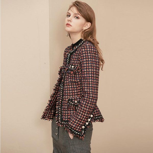 women's jackets jacket red plaid 2021 spring/autumn round collar fringe houndstooth sisters slim winter woolen, Black;brown
women's jackets jacket red plaid 2021 spring/autumn round collar fringe houndstooth sisters slim winter woolen, Black;brown