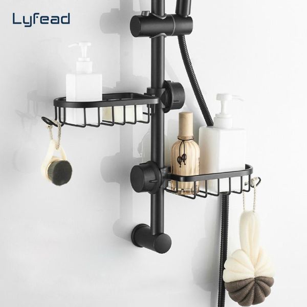 kitchen storage & organization lyfead shower black silver basket for bathroom single layer shampoo soap rack holder
kitchen storage & organization lyfead shower black silver basket for bathroom single layer shampoo soap rack holder