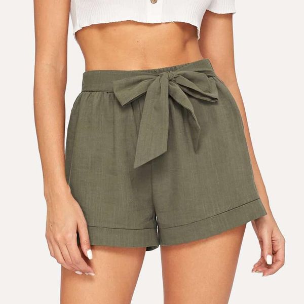 women summer solid color high waist bowknot tie cotton linen loose shorts casual female elastic soft leisure shorts#p3 women's, White;black
women summer solid color high waist bowknot tie cotton linen loose shorts casual female elastic soft leisure shorts#p3 women's, White;black