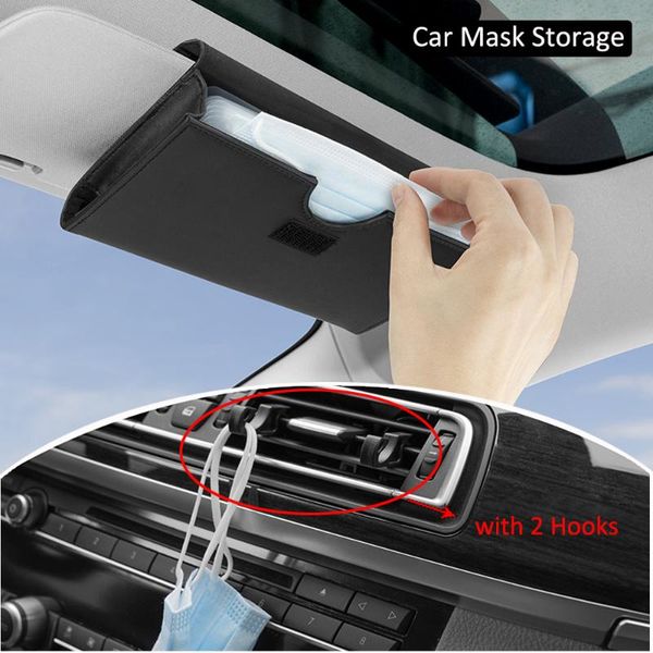 car organizer portable mask storage box with hooks for disposable/cloth face coverings universal leather case container 2021
car organizer portable mask storage box with hooks for disposable/cloth face coverings universal leather case container 2021