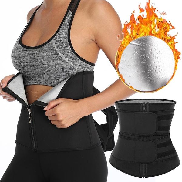 sweat sauna waist trainer neoprene-body shaper belt tummy control girdle slimming sheath belly reducing women shapewear women's shapers, Black;white