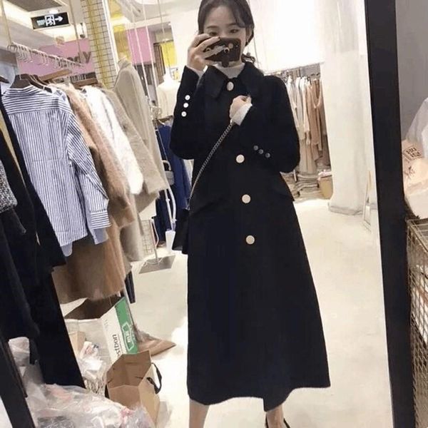 women's wool & blends female in the 2021 han edition retro black cloth coat long over-the-knee woolen of cultivate morality
women's wool & blends female in the 2021 han edition retro black cloth coat long over-the-knee woolen of cultivate morality