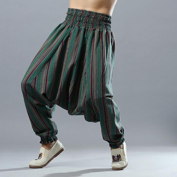 men's pants #2806 spring autumn cotton linen men elastic waisted cross-pants loose vintage vertrical striped hip hop joggers, Black
men's pants #2806 spring autumn cotton linen men elastic waisted cross-pants loose vintage vertrical striped hip hop joggers, Black
