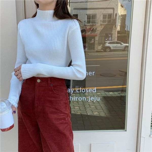 women's sweaters 2021 fall winter turtleneck women vintage vertical stripes thicken sweater black knitted korean basic pullovers, White;black
women's sweaters 2021 fall winter turtleneck women vintage vertical stripes thicken sweater black knitted korean basic pullovers, White;black