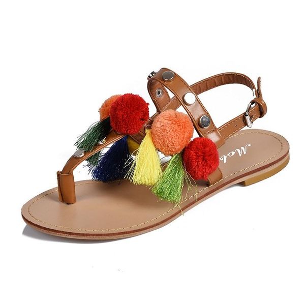 summer sandals women flats ladies shoes bohemia woman pompon rome style flip flops beach femme ethnic, Black
summer sandals women flats ladies shoes bohemia woman pompon rome style flip flops beach femme ethnic, Black