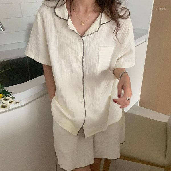 women's tracksuits korobov korean loose casual women 2 piece sets vintage turn-down collar short sleeve shirts and elastics high waist, Gray
women's tracksuits korobov korean loose casual women 2 piece sets vintage turn-down collar short sleeve shirts and elastics high waist, Gray