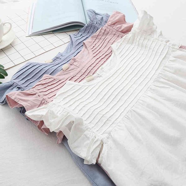 women's blouses & shirts 3 colors-- 2021 summer lamtrip unique ruffles flying sleeve pleated shirt lolita mori girl x5uw, White
women's blouses & shirts 3 colors-- 2021 summer lamtrip unique ruffles flying sleeve pleated shirt lolita mori girl x5uw, White