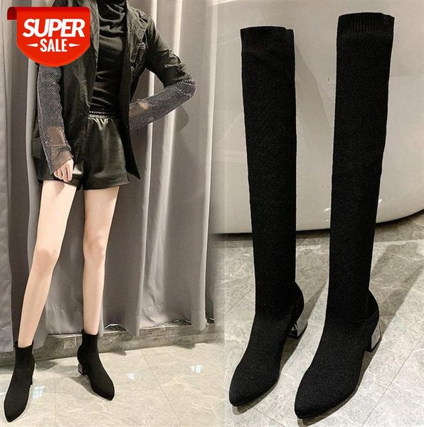 european and american thick-heeled knitted stretch over-the-knee boots women's pointed toe high-heeled wool #722w, Black
european and american thick-heeled knitted stretch over-the-knee boots women's pointed toe high-heeled wool #722w, Black