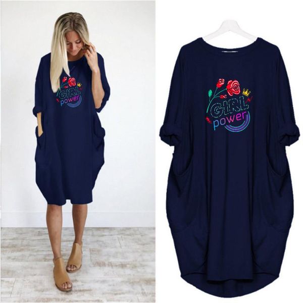 fashion women plus size dress long sleeve o neck pocket casual streetwear loose letter print vestidos woman dresses robes femme, Black;gray
fashion women plus size dress long sleeve o neck pocket casual streetwear loose letter print vestidos woman dresses robes femme, Black;gray