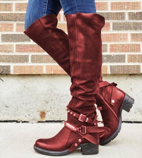 boots litthing women low heels knee buckle shoes vintage pu leather booties rivets woman mujer zapatos botas, Black
boots litthing women low heels knee buckle shoes vintage pu leather booties rivets woman mujer zapatos botas, Black