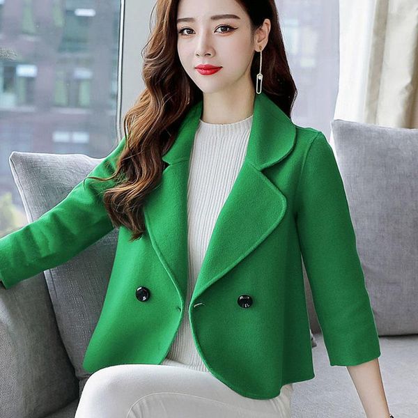 women's jackets plus size short coats 2021 autumn fashion woolen cotton button splicing work coat ladies skinny jacket, Black;brown
women's jackets plus size short coats 2021 autumn fashion woolen cotton button splicing work coat ladies skinny jacket, Black;brown