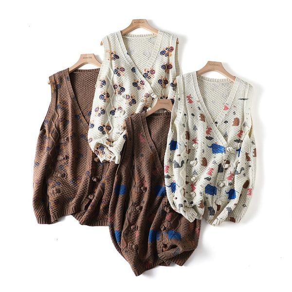 women's knits & tees lamtrip vintage cartoon floral print knitted sleeveless vest cardigan handmade buttons sweater winter p9kb, White
women's knits & tees lamtrip vintage cartoon floral print knitted sleeveless vest cardigan handmade buttons sweater winter p9kb, White
