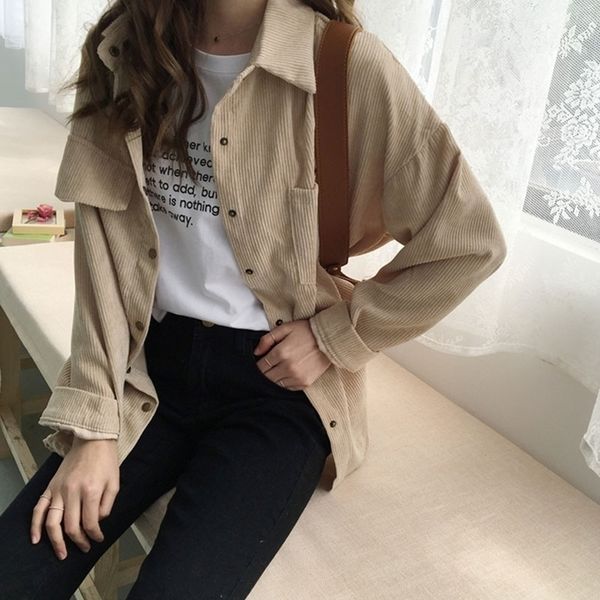 women's shirt work plus size boyfriend button blouse woman shirts casual long sleeve korean fashion clothing corduroy shirts 210317, White
women's shirt work plus size boyfriend button blouse woman shirts casual long sleeve korean fashion clothing corduroy shirts 210317, White