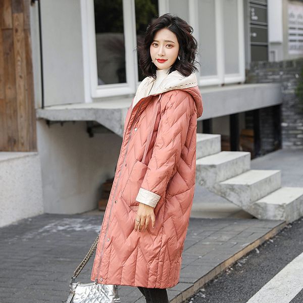 white duck down jacket 2021 new women's middle and long knee casual fashion slim korean loose hooded, Black
white duck down jacket 2021 new women's middle and long knee casual fashion slim korean loose hooded, Black