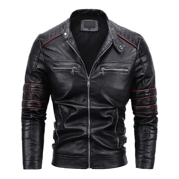men's leather & faux cross-border spot pu jacket winter plus velvet locomotive clothing, Black
men's leather & faux cross-border spot pu jacket winter plus velvet locomotive clothing, Black