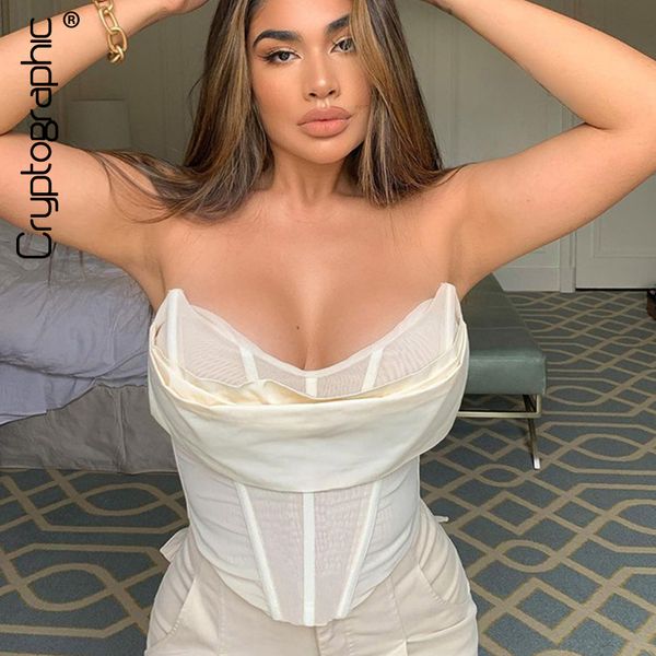 cryptographic strapless boned corset crop women club party backless white mesh see through bustier cropped fashion, Black;white
cryptographic strapless boned corset crop women club party backless white mesh see through bustier cropped fashion, Black;white